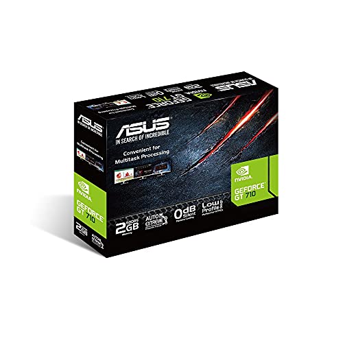 ASUS GT710-SL-2GD5 GeForce GT 710 2 GB 902/5010 MHz GDDR5 PCI Express 2.0 Silent Graphics Card - Black