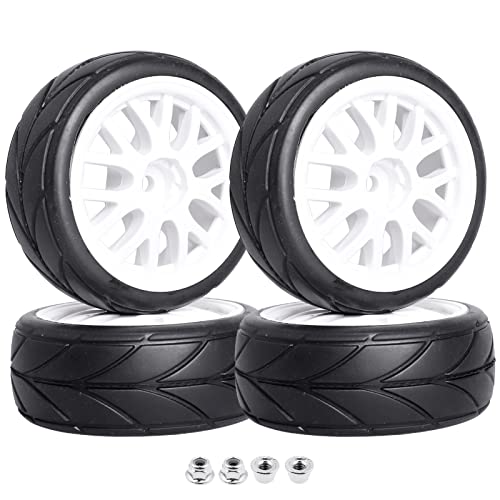 CrazyHobby Pre-Glued OD 2.56" 12mm Hex Wheels Rims & Rubber Tires 26mm for 1/10 Scale On Road Racing Car Drift RC Touring Car, Set of 4, Image 1 CrazyHobby Pre-Glued OD 2.56" 12mm Hex Wheels Rims & Rubber Tires 26mm for 1/10 Scale On Road Racing Car Drift RC Touring Car, Set of 4, Image 1