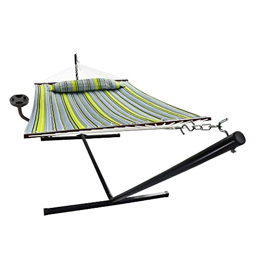 VITA5 Hamaca con Soporte Incluido - Hamaca para el hogar imprescindible para el Verano - Hamaca portátil con Soporte - Muebles Exteriores con Soporte de café - Capacidad de 400 Libras Cover