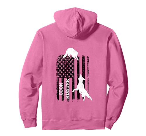 Patriotic Coon Hunting Dogs American Flag Pullover Hoodie