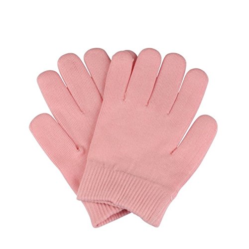 1 Pair Pink Gel Spa Gloves Soften Whiten Skin Moisturizing Treatment