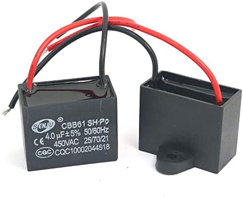 DollaTek 2Pcs CBB61 4uF 450V AC 50/60Hz Air Conditioner Fan Motor Running Capacitor