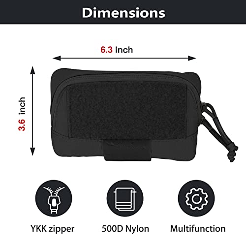 PETAC GEAR Pochette tactique Molle Admin, petite poche de rangement pour gilet tactique/ceinture d'arme EDC/plate-forme Molle. BK – vue 3