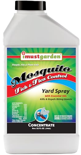 I Must Garden Outdoor Yard Spray Concentrate: Kills & Repels Mosquitos, Ticks, Fleas, and Other Biting Insects â€“ Powerful Blend of Natural Essential Oils â€“ Safe for People, Pets & Plants â€“ 32oz