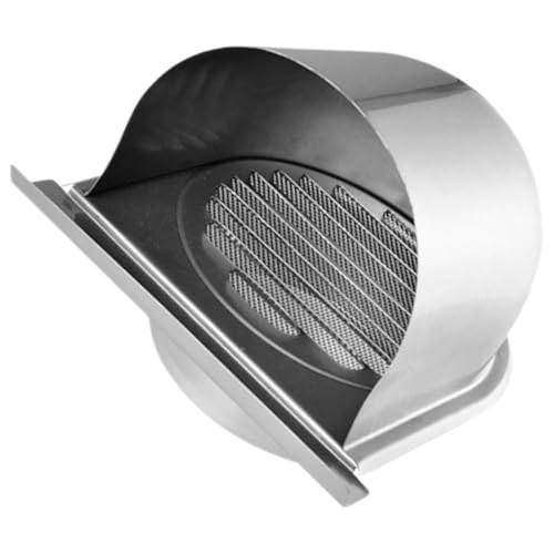 ELAYARD Rejilla de Ventilación de Acero Inoxidable 304 Tapa de Ventilación U Tipo 100 MM Cubierta Exterior para Campana Extractora Protección contra Lluvia y Viento para Cocina