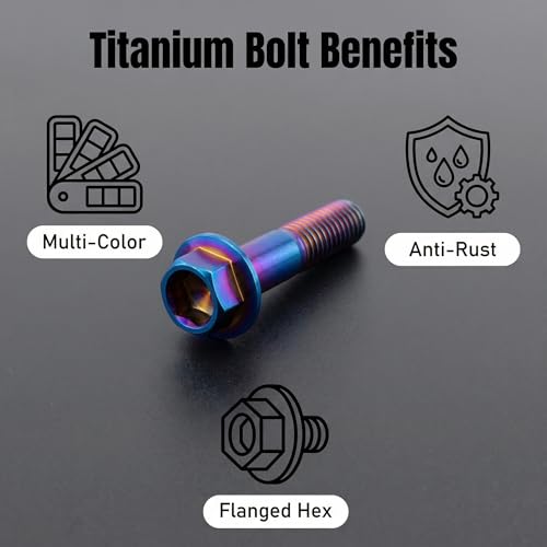Image of Rison Titanium Flanged Hex Head Bolt M8x1.25x15mm 6AL4V Aerospace Grade Ti Bolt Burnt Blue Pack of 5