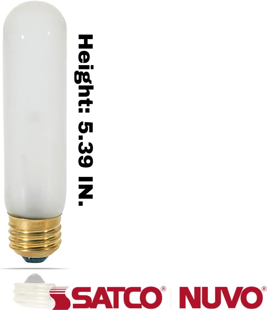 Satco 25W T10 Tubular Bulb - Medium Base - Frosted - 120V