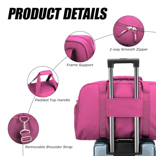 Image of Searock 45L Gym Bag for Men & Women with Shoe Compartment | 21 inch Large Duffle Bag for Travel, Sports, Fitness & Workout, Rose Pink