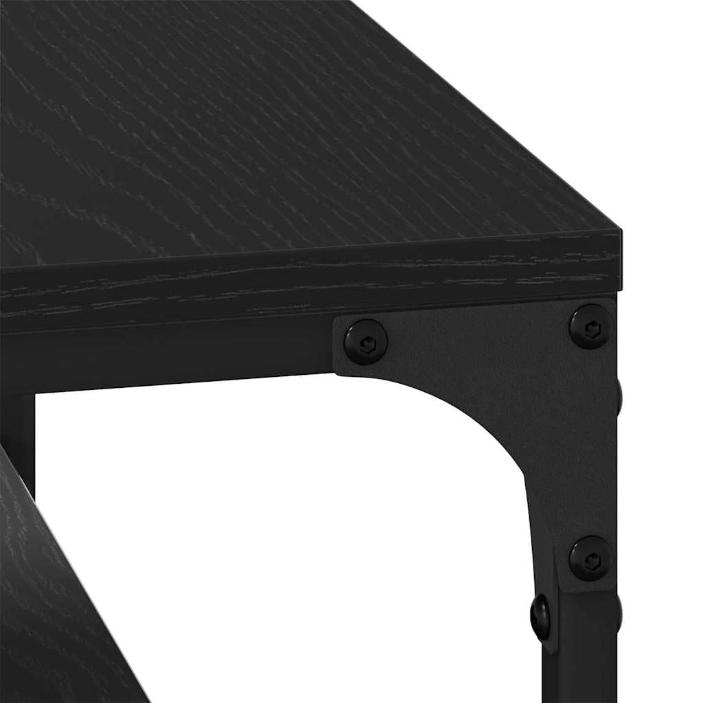 Mesa de centro con aspecto de roble negro, 81 x 50 x 40 cm, de material de madera con 1 estante, diseño moderno, resistente y duradera, para salón, oficina, pasillo