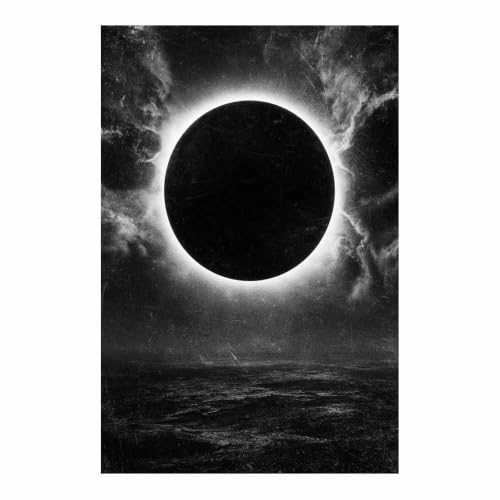Impression noir et blanc éclipse solaire affiche XENIOU 60x90cm art mural cuisine