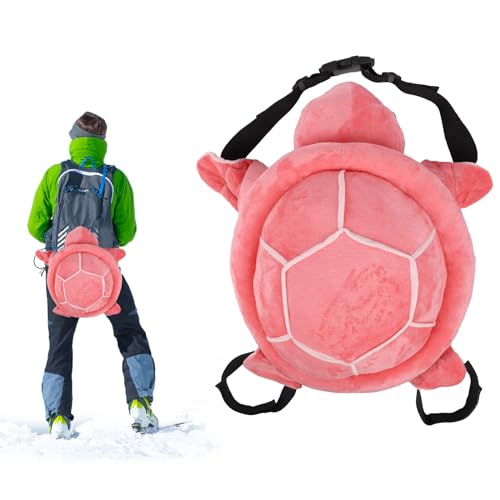 Turtle Butt Pads for Skiing, Cute Adjustable Hip Protection for Snowboarding Skating, Thick Cushion Skiing Protective Gear for Kids Adults (Pink)