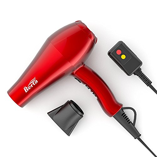 BERTA 1875W Powerful Negative Ions Hair Dryer Ceramic Professional Far Infrared Blow Dryer 2 Speeds 3 Heating Settings (3 Attachments) - Thumbnail 6