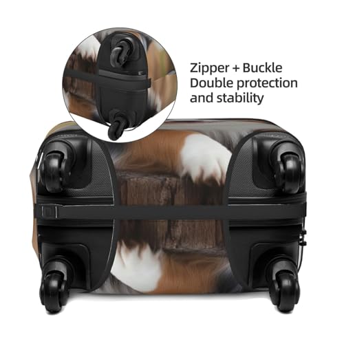 Travel Suitcase Cover, Stretchy Zipper Closure Luggage Suitcase Protector, Anti-Scratch Luggage Case Bag - Fits 19-32 inch Luggages (Animal Australian Shepherd)4