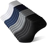 Irisbear Mens Ankle Socks - 8 Pack Casual Breathable Cotton Low Cut No Show Socks Size 9-12 Black/Gray/Navy/White