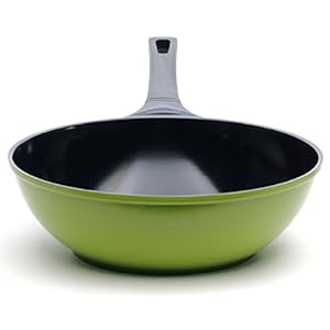 Ozeri Green Ceramic Wok, with Smooth Ceramic Non-Stick Coating (100% PTFE and PFAS Free)
