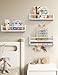 Maxpeuvon Nursery Bookshelves Set of 3, Natural Wood Nursery Floating Shelves Wall Mount Storage Shelf with Towel Bar Hainging Bookshelf for Kids Room Bedroom Living Room Decor, White
