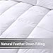 DOWNCOOL 100% Cotton Quilted Down Comforter with Corner Tabs - White Goose Duck Down Feather Filling - Lightweight and Medium Warmth Box Stitched All-Season Duvet Insert - Full/Queen