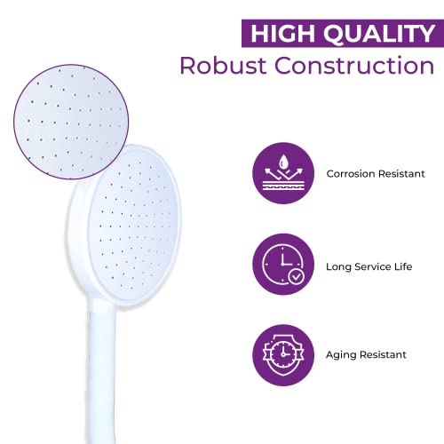 Blue Canyon Vector Double Tap Shower Spray| Bathroom Accessory| Premium Shower Attachment for Bath taps| Push-on-Fitting| Suitable for Round & Oval Taps| Shower Head for Bathroom| ~1.5 Meters| (White) - Image 7