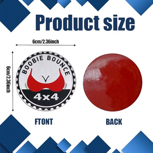 Image of Booble Bounce Badge Rated Car Emblem, 4 x 4 3D Metal Car Badge Decals Stickers Round Emblem Decals, Universal Exterior Decorations Accessories Emblems Badge for Jeep Wrangler Vehicles Truck SUV RV