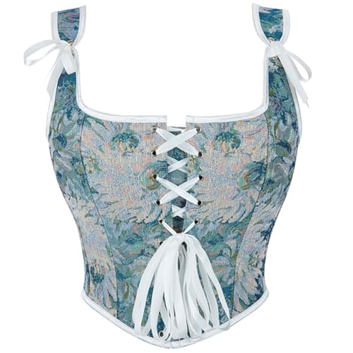 Oxxggkao Elegante corpiño con estampado floral para mujer, moldeador de cintura, cómodo para mujer, moldeador de cuerpo, Multicolor, L