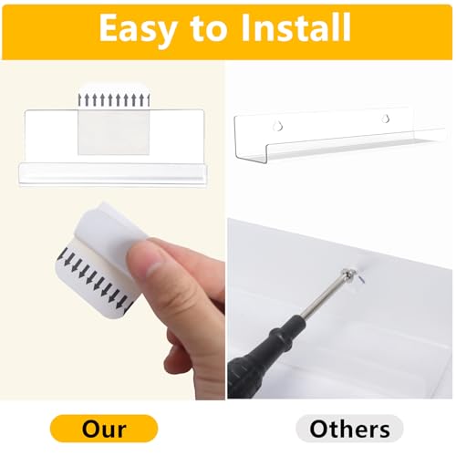 Dmnnlp 6 Pack Schallplatten Wandhalterung Mit Klebstoff, 10x3x4cm Acryl klar Vinyl Wandhalterung für Cd Display in Home Office