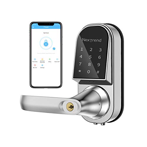 Smart Lock, NexTrend Keyless Entry Door Lock Electronic Front Door Lock Free APP Control with Bluetooth, Touchscreen, Mechanical Keys for Home, Hotel, Apartment, Left Handle