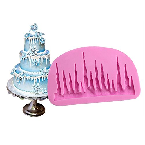 Beiersi Gefrorene Eiszapfen Silikon Form für Fondant Marzipan Tortendeko Ausstecher Seife Dekoration Werkzeug (Stil 1)