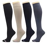 4 Pairs Dr. Motion Therapeutic Graduated Compression Women's Knee-hi Socks
