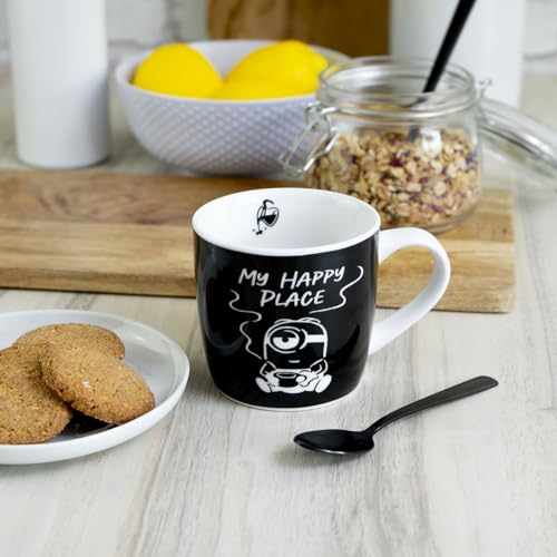 Gedalabels Minions Bellocoffee Happy Place Tasse en porcelaine, 330 ml, noire – vue 2