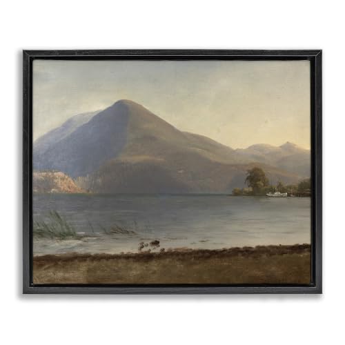 'On the Hudson Traditional Albert Bierstadt'| Floating Frame Canvas Art