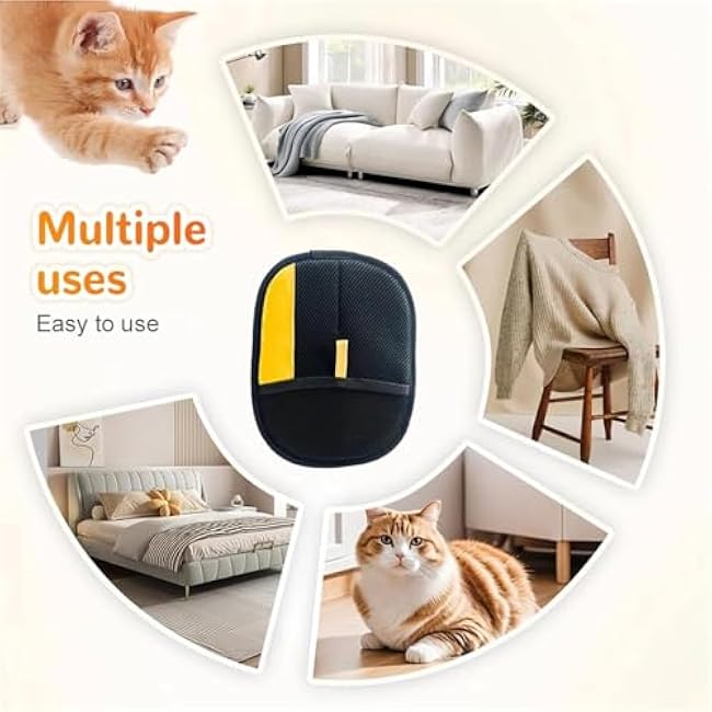 Pet Hair Removal Glove for Cats & Dogs, Electrostatic Gloves Pet Hair, Cat Grooming Gloves for Hairs Removal, for Couch, Clothes, Car, Carpet, Bed, Furniture (2Pcs)-tTPzWedA