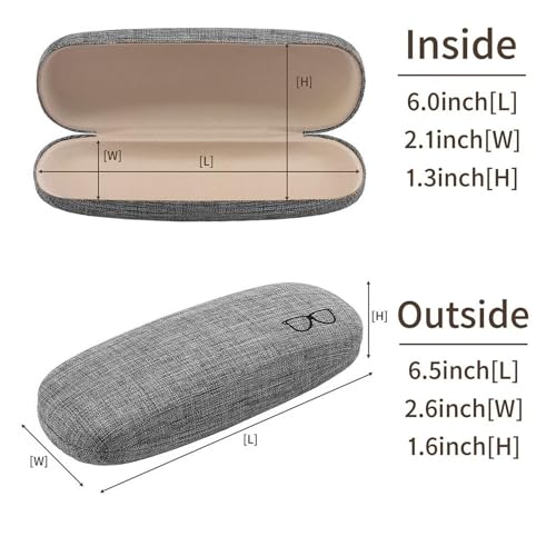 Image of ABAJI Eyeglasses Case Kids Students Reading Glasses Organizer Hard Shell Lint Lining Snap Close Men Women Boys Girls