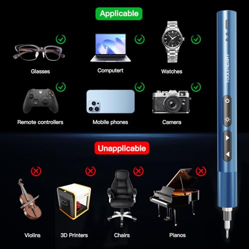 Image of Electric Screwdriver Sets, 55 in 1 Mini Electric Screwdriver Rechargeable, Precision Screwdriver Kits with Magnetic Bits, Small Power Screwdriver Set for Phone, Glasses, Blue