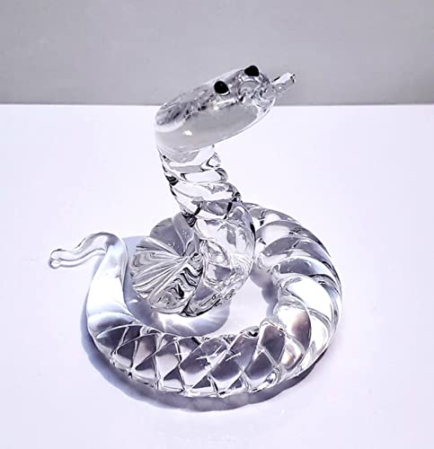 Crystal Glass Art White Snake Coloured Glaze Figurine Animal Blown Handmade Glass Living Room Paperweights Birthday Gift Table Ornaments Home Decor #TOP11