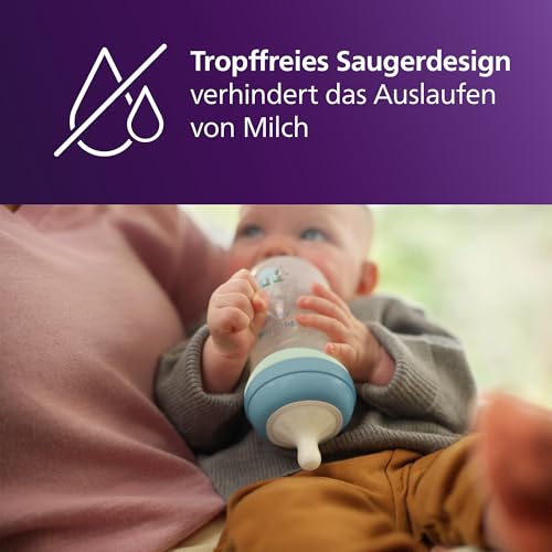 Philips Avent Natural Response Babyflasche für die Nacht – 260 ml, mit mittlerer Durchflussrate (Mittel 3)… – Ansicht 6