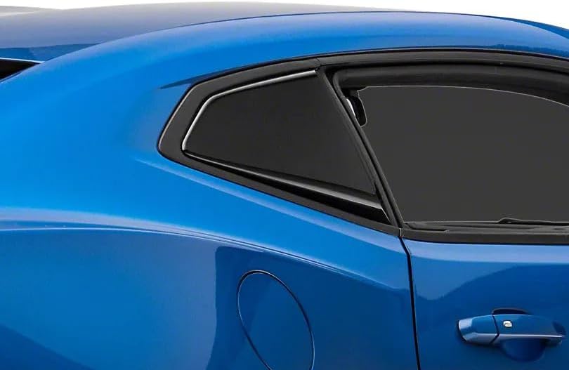 Quarter Window Scoops; Gloss Black Compatible For 16-24 Camaro Coupe