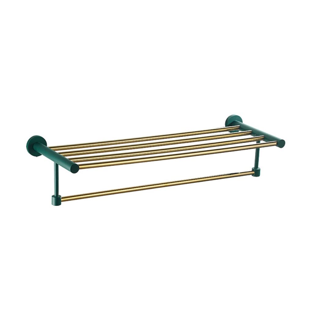 Juego colgante for baño con barra individual de latón verde