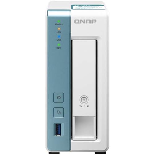 QNAP TS-131K 1 Bay Desktop NAS Enclosure - 1GB RAM, Annapurna Labs 4-core, 1.7GHz Processor - for Reliable high Performance Home and Personal Cloud Storage