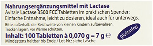 Laktase Tabletten Avitale 3500 FCC, 100 Stück