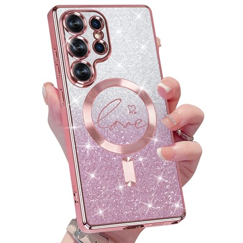 Coque Samsung S25 Ultra paillettes rose pour illuminer vos soirées et sorties