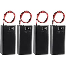 DIANN 4pcs 9V Battery Holder with ON/Off Switch 9V Battery Case with Switch 9V Battery Case Holder with Cover Storage Case Holder