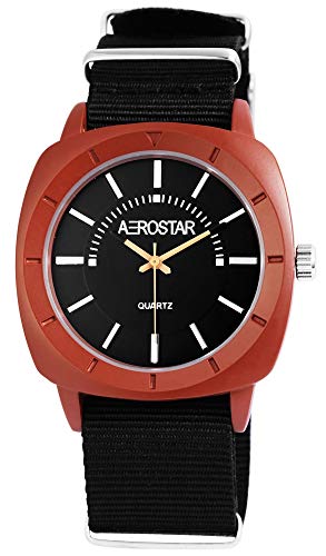 Aerostar Herren Analog Quarz Uhr mit Stoff Armband 211051000005 Cover