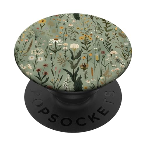 Sage Green Wildflower Boho Botanical PopSockets Adhesive PopGrip