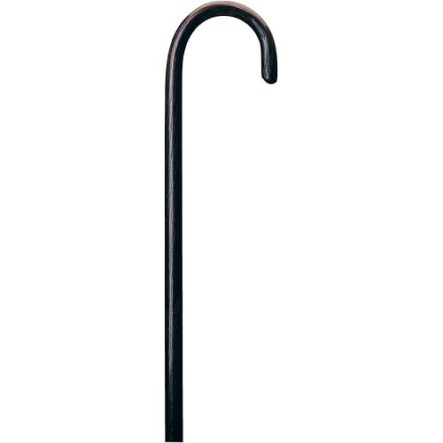 Carex Round Handle Walnut Finish Wood Cane - Walking Cane with Rubber Tip - Fashionable, Traditional Style Walking Stick for Men & Women, 36" Height, 7/8" Diameter, Black, 0.87 Inch