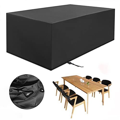 JIEXUHDE Housse Table de Jardin 210D Tissu Oxford Housse Salon de Jardin Résistance Au Vent Anti-UV Bache Table De Jardin Housses pour mobilier de Jardin Rectangulaire(Size:210x110x70cm) Cover