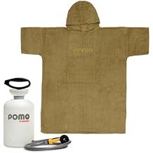 Pomo High Pressure 5L Portable Shower, Outdoor Shower, Camping Shower, Surf Rinse Kit Surf Poncho, Towel Poncho Adult Made of 100% Cotton, Unisex, One-Size Fits All Changing Poncho