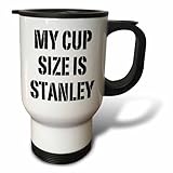 3dRose My Cup Size is Stanley Hockey Nhl Hockey Playoffs Travel Mug, 14-Ounce