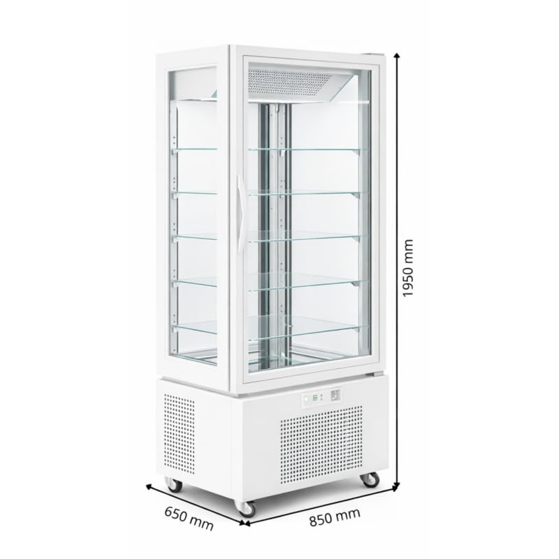 Vetrina refrigerata negativa 4 facce vetrate 475L – bianca – congelatore professionale