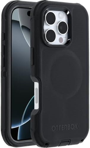 OtterBox Defender Series MagSafe Case for iPhone 16 Pro, Shockproof, Drop Proof, Ultra-Rugged, Protective Case, 7x Tested to Military Standard, Black, Non-Retail Packaging