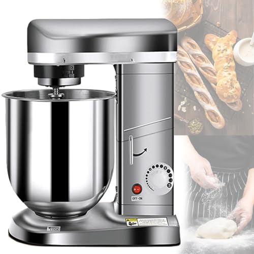 Amasadora, batidora de pie para harina y masa con tazón grande de acero inoxidable de 5 l/7 l, batidor, varilla y gancho para masa, ajuste de 3 velocidades, batidora de alimentos doméstica/c